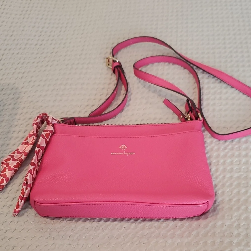 Nanette Lepore Pink Crossbody Bag with Detachable Strap (30) - Picture 1 of 12